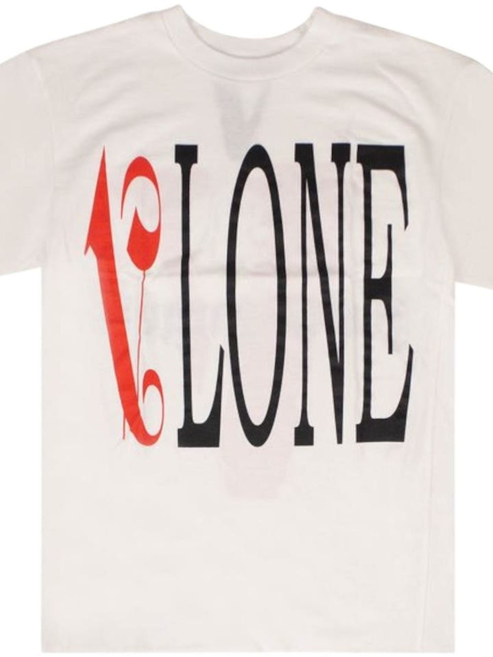 Palm Angels White Tee with Red and Black 'LONE' Graphic